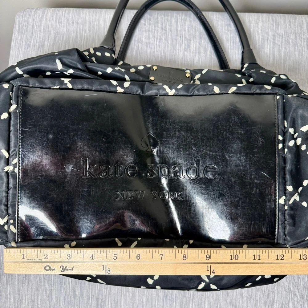 Kate Spade “Sew Be It” Stevie Bag | Black White Crosshatch